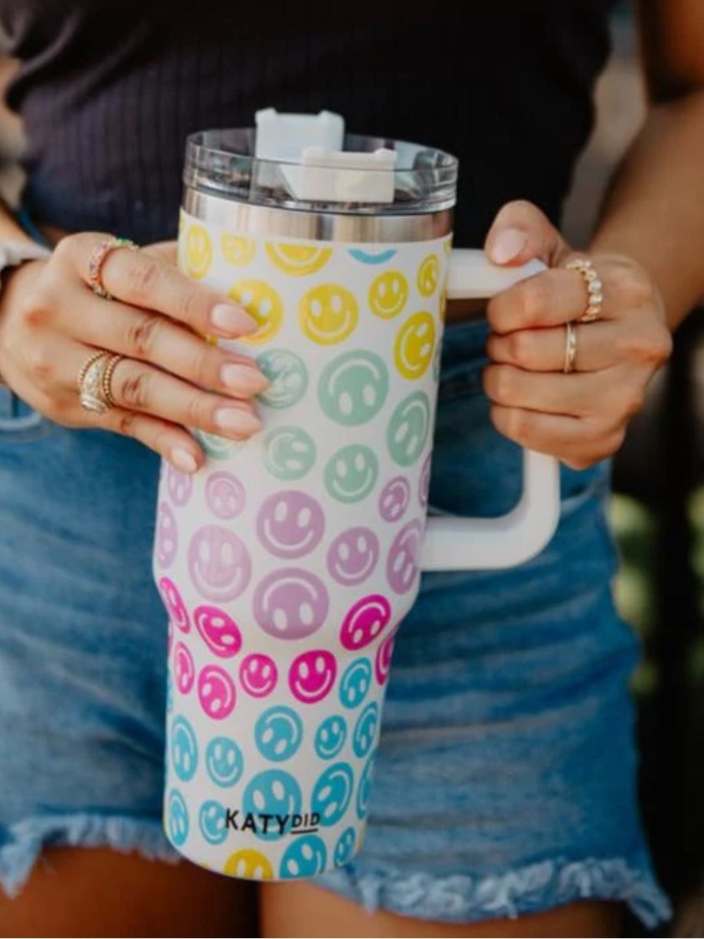Katydid Pastel Happy Face 40 oz Tumbler